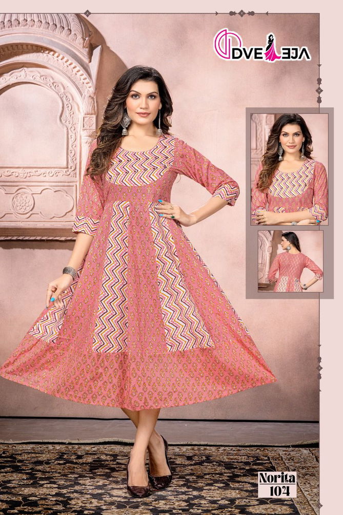 Dveeja Norita Vol 1 Fancy Wear Wholesale Cotton Anarkali Kurtis
